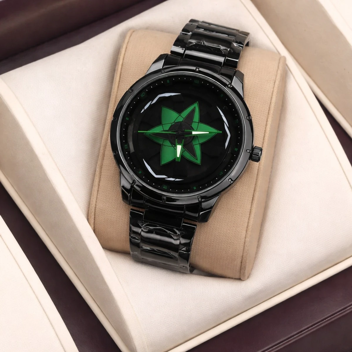 NEW STAR WATCH MODEL 3030 CHAIN BLACK DIAL BLACK OR GREEN COLOUR WATCH FOR MAN + এক পিস ব্যাটারি ফ্রি