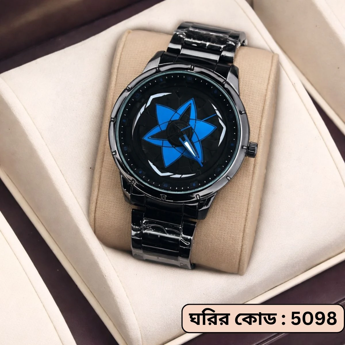 NEW STAR WATCH MODEL 3030 CHAIN BLACK DIAL BLACK OR BLUE COLOUR WATCH FOR MAN + এক পিস ব্যাটারি ফ্রি