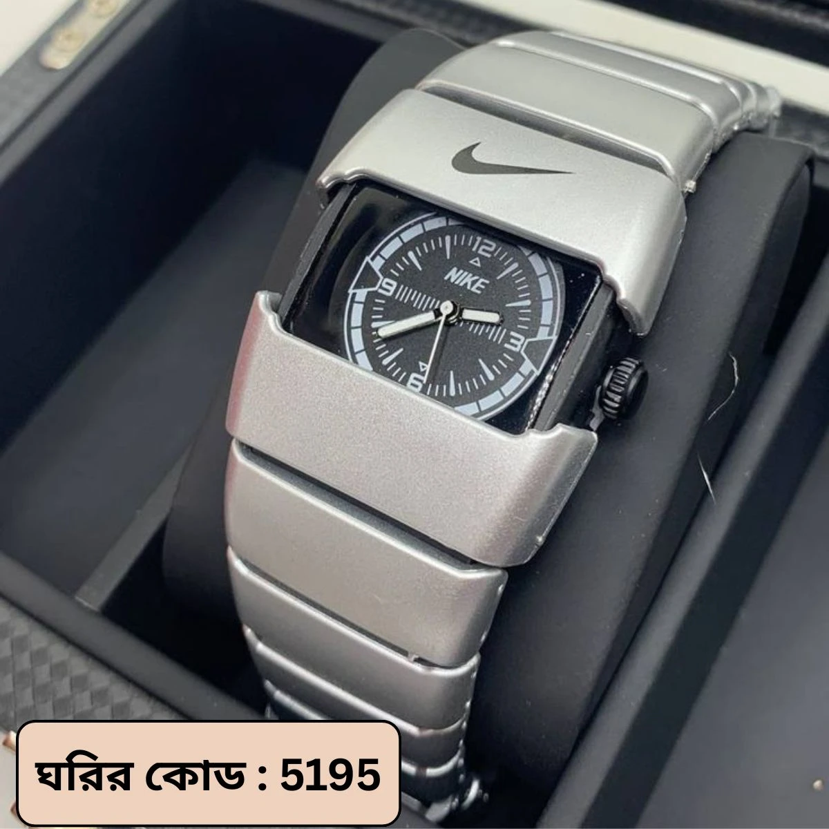Premium Unisex Stylish Watch – Luxury Design - Nike Watch Model 9090 Full Silver Dial Black Or White -  এক পিস ব্যাটারি ফ্রি
