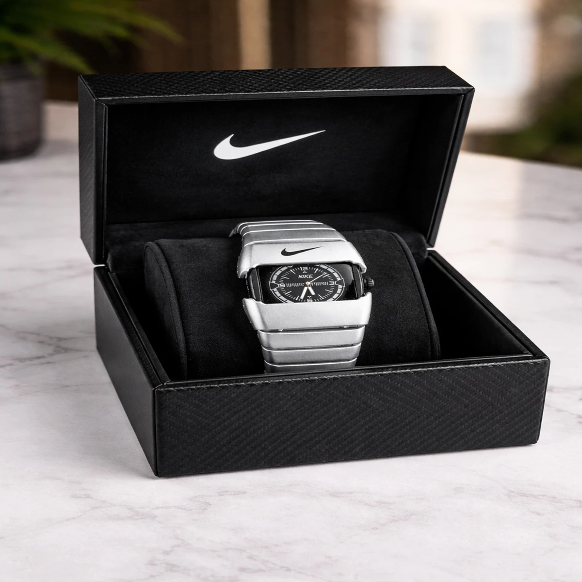Premium Unisex Stylish Watch – Luxury Design - Nike Watch Model 9090 Full Silver Dial Black Or White -  এক পিস ব্যাটারি ফ্রি