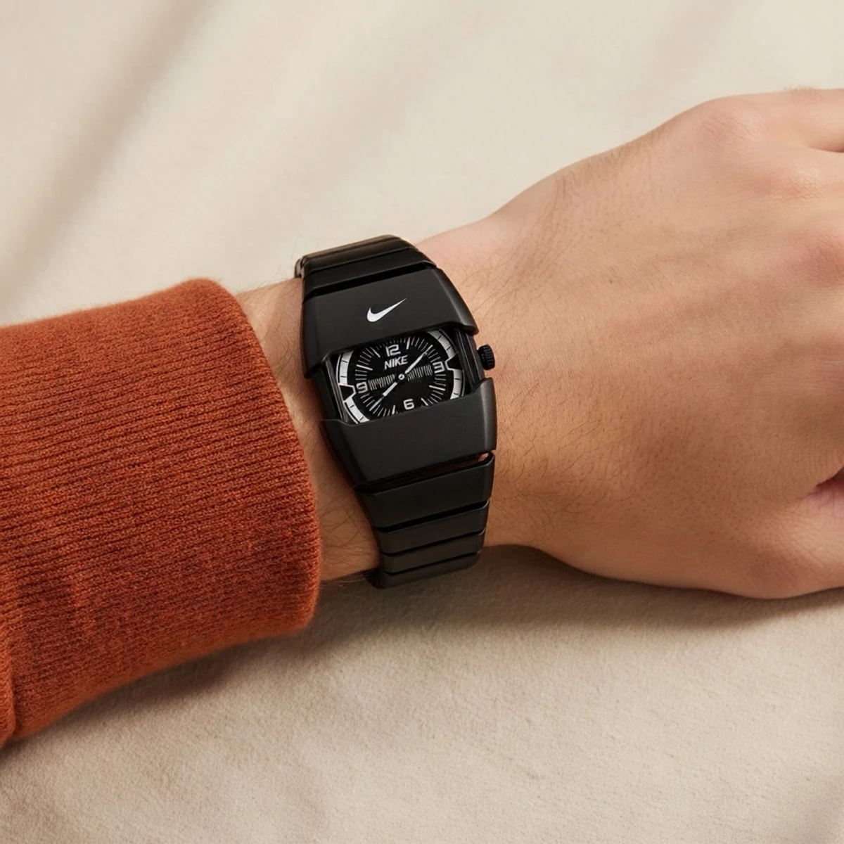 Premium Unisex Stylish Watch – Luxury Design - Nike Watch Model 9090 Full Black Colour  Dial Black Or White - এক পিস ব্যাটারি ফ্রি