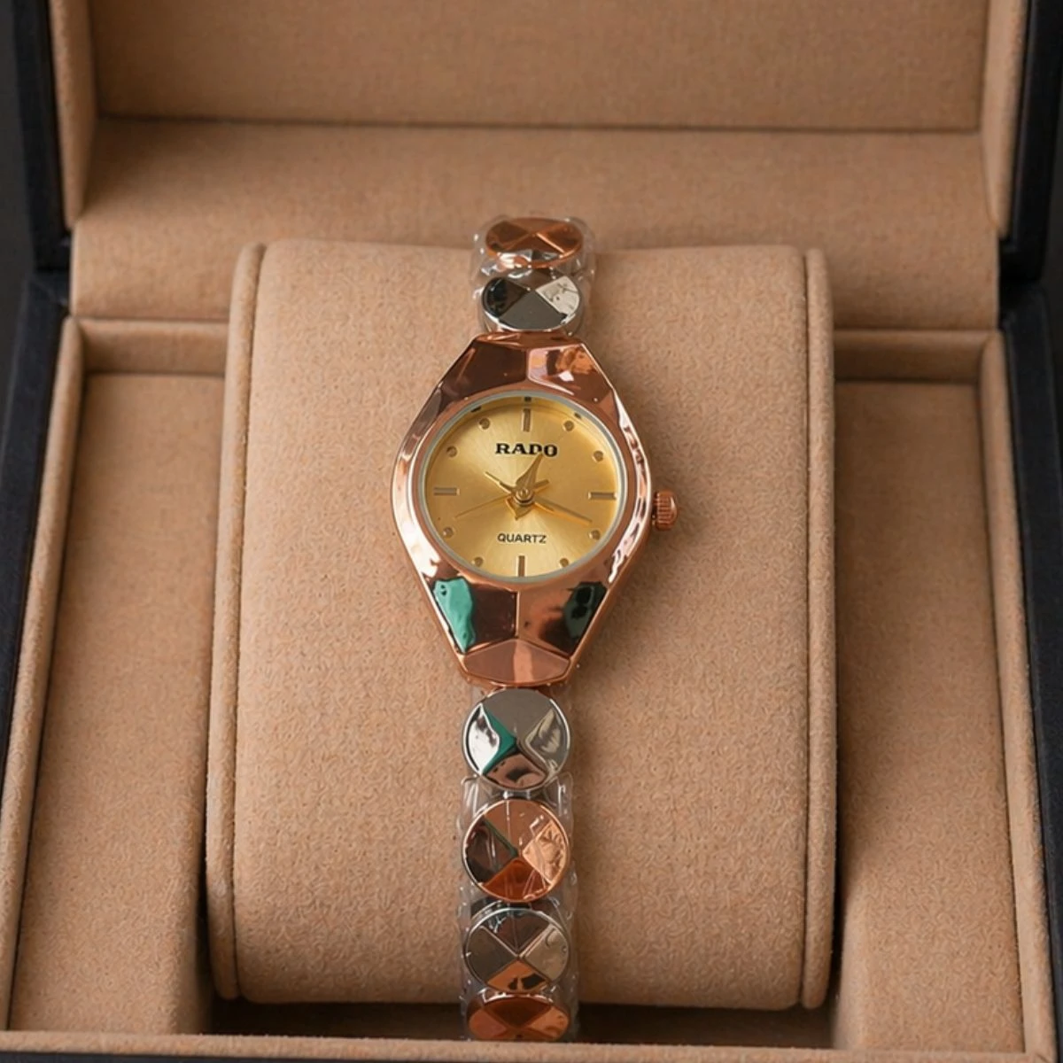Rado Ladis Watch Model 5590 Chain Rose Golden Or Silver Dial Golden Colour Ladis Watch