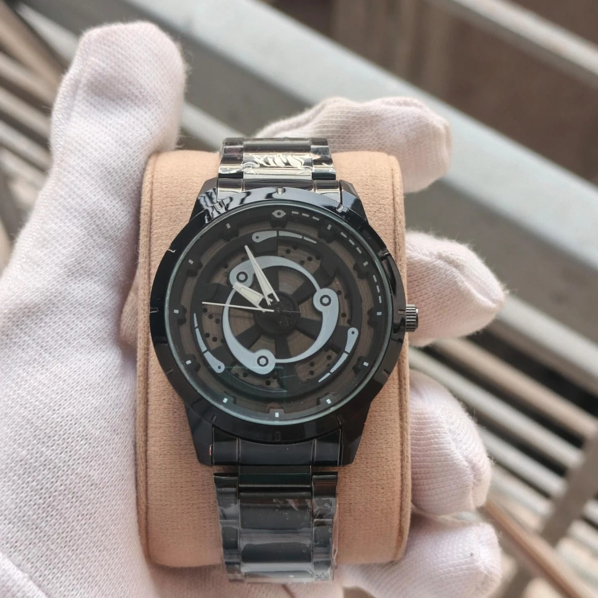 NEW WATCH MODEL 3050 CHAIN BLACK DIAL BLACK OR WHITE CHORKI COLOUR WATCH FOR MAN + এক পিস ব্যাটারি ফ্রি