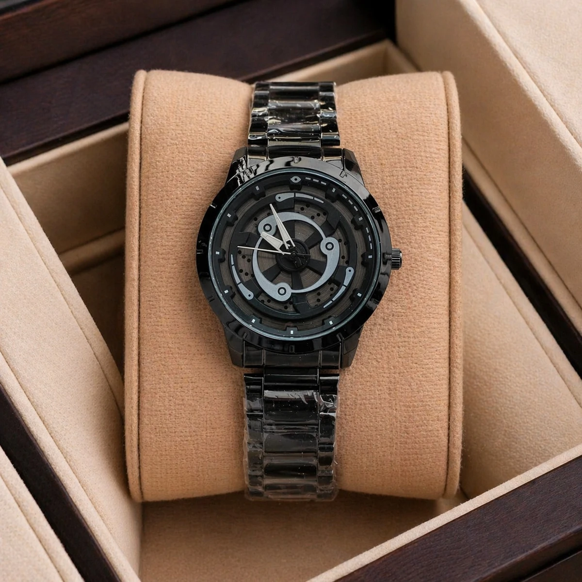 NEW WATCH MODEL 3050 CHAIN BLACK DIAL BLACK OR WHITE CHORKI COLOUR WATCH FOR MAN + এক পিস ব্যাটারি ফ্রি