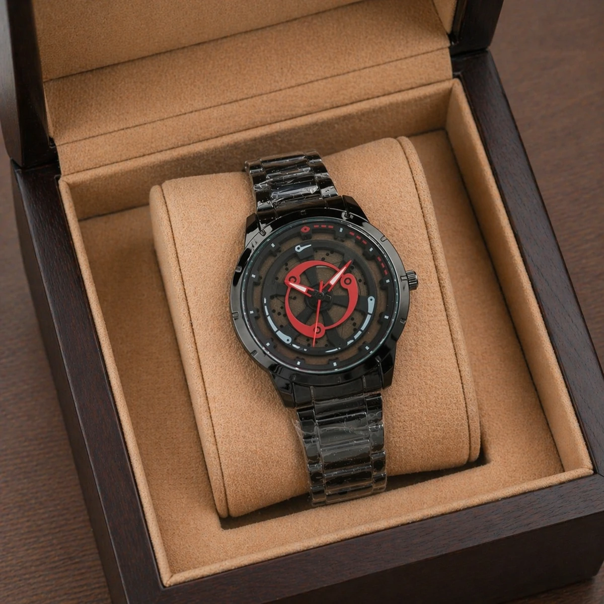 NEW WATCH MODEL 3050 CHAIN BLACK DIAL BLACK OR RED CHORKI COLOUR WATCH FOR MAN + এক পিস ব্যাটারি ফ্রি