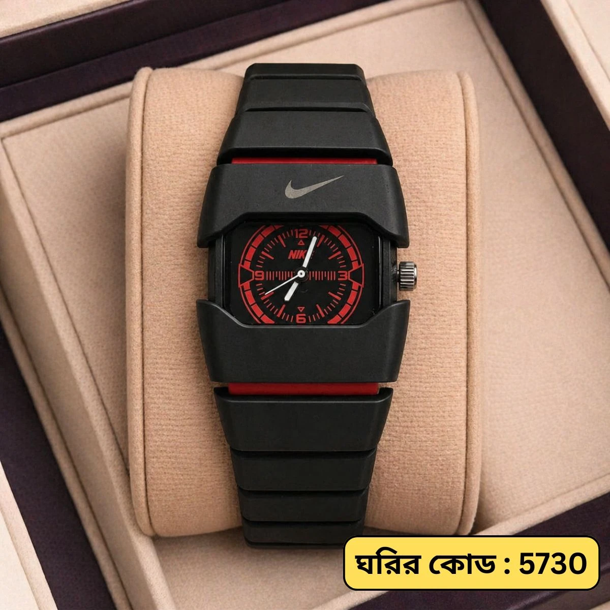 Premium Unisex Stylish Watch – Luxury Design - Nike Watch Model 9090 Full Black Or Red Colour Dial Black Or Red - এক পিস ব্যাটারি ফ্রি