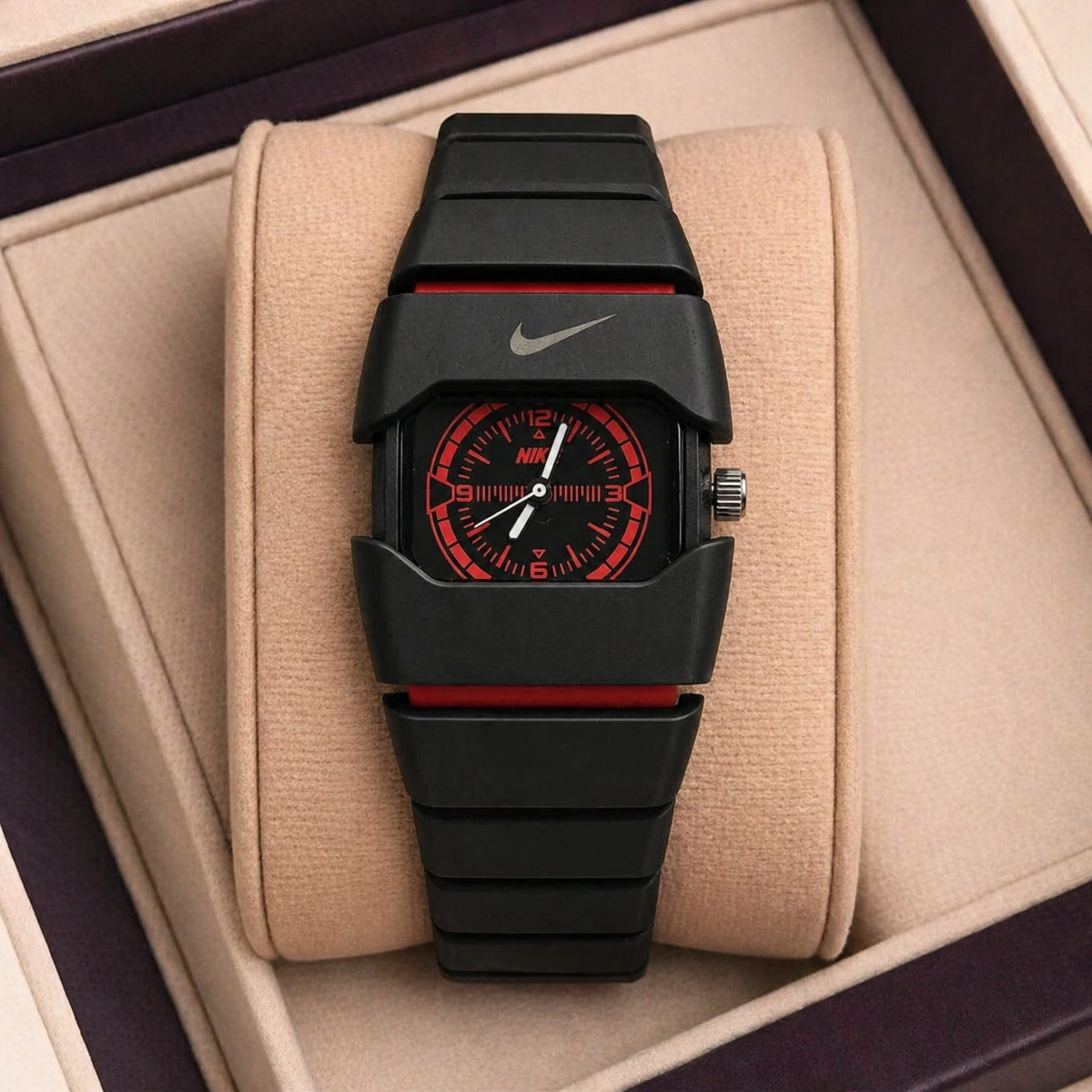 Premium Unisex Stylish Watch – Luxury Design - Nike Watch Model 9090 Full Black Or Red Colour Dial Black Or Red - এক পিস ব্যাটারি ফ্রি