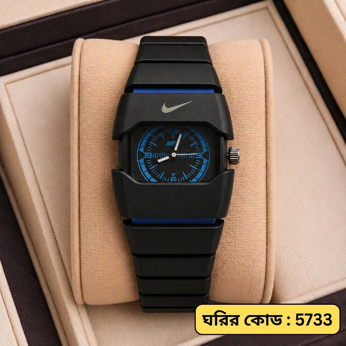 Premium Unisex Stylish Watch – Luxury Design - Nike Watch Model 9090 Full Black Or Blue  Colour Dial Black Or Blue  - এক পিস ব্যাটারি ফ্রি