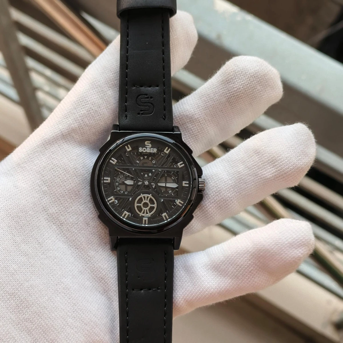 Sober Watch Model 890 Premium Watch Belt Black Dial Black Colour Watch For Man + এক পিস ব্যাটারি ফ্রি।