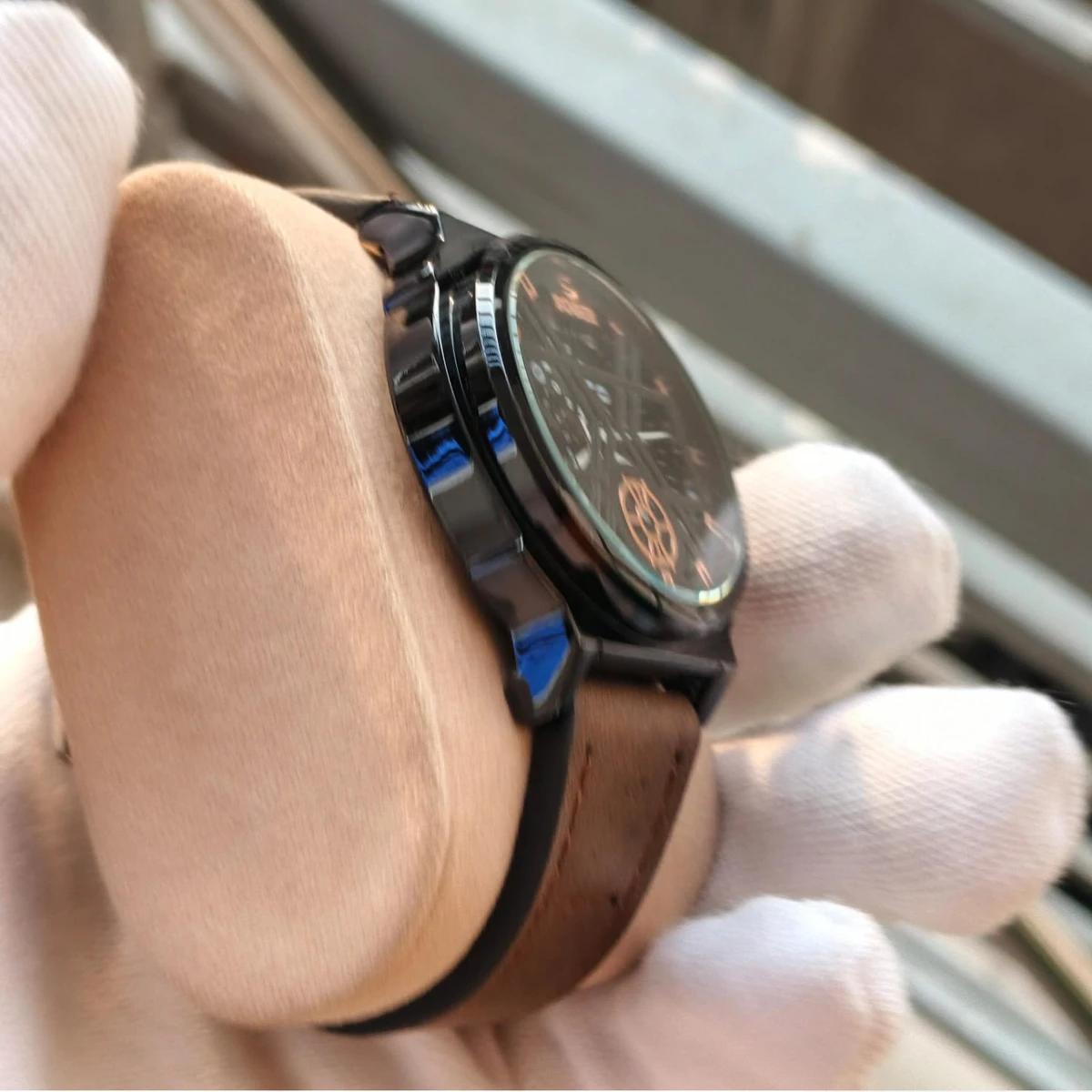 Sober Watch Model 890 Premium Watch Belt Coffee Dial Black Colour Watch For Man  + এক পিস ব্যাটারি ফ্রি।