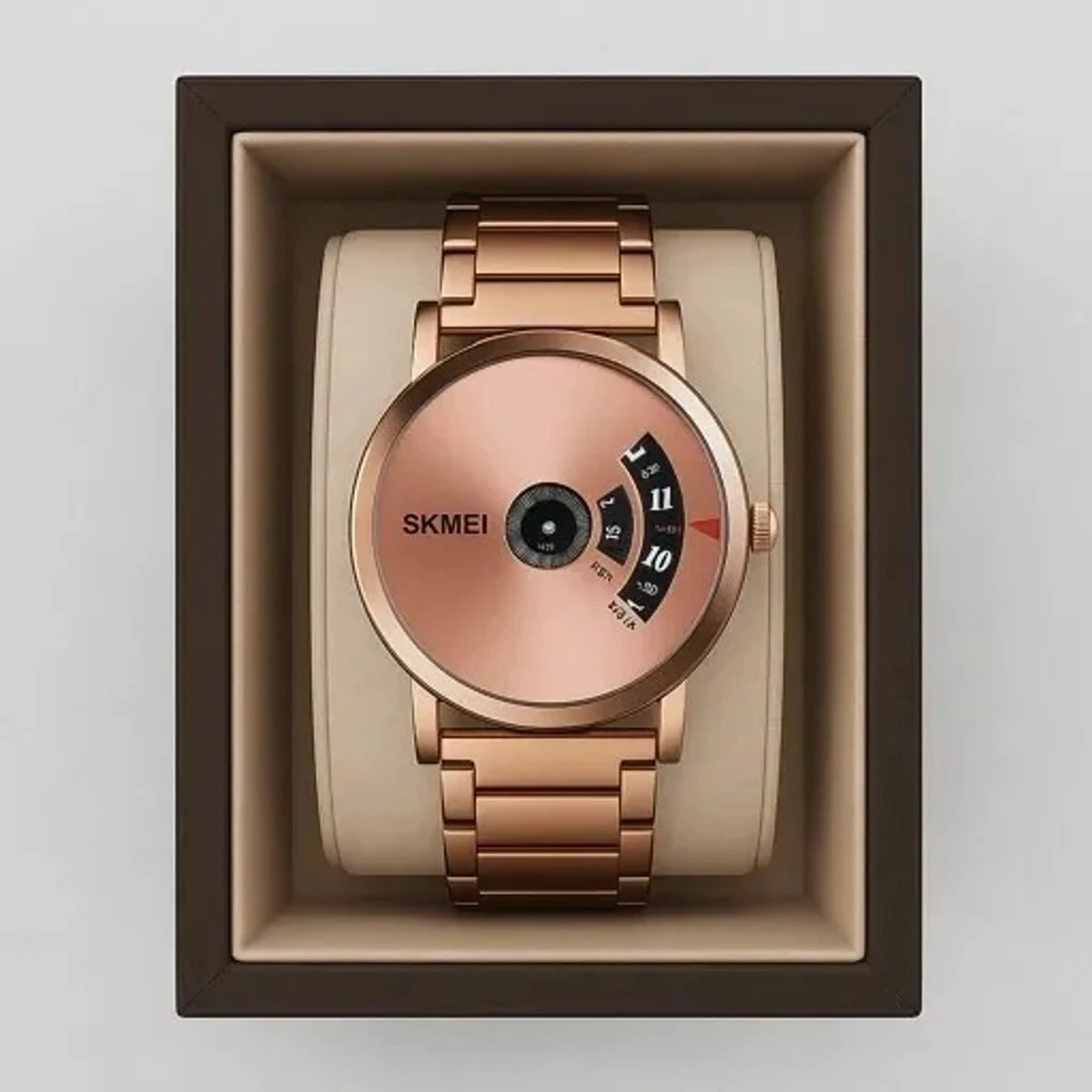 SKMEI WATCH MODEL 1260 Stainless Steel Watch For Men – Rose Golden Colour Watch For Man ঘড়ির বক্স ফ্রী এবং ঘড়ির সাথে একটা অতিরিক্ত ব্যাটারি ফ্রি পাবেন।