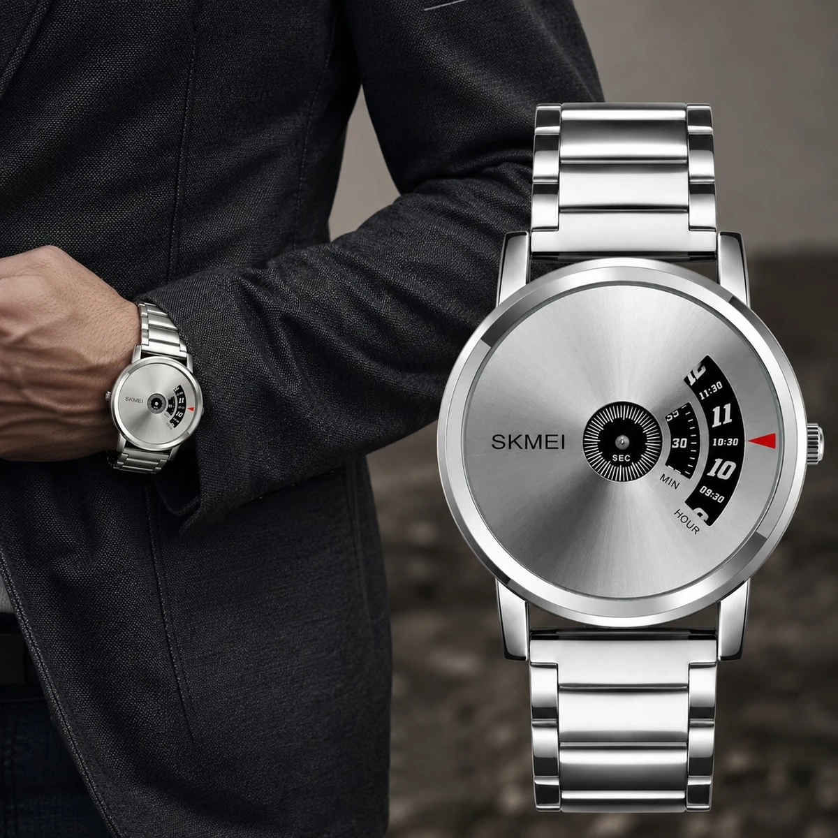 SKMEI WATCH MODEL 1260 Stainless Steel Watch For Men – Full Silver Colour Watch