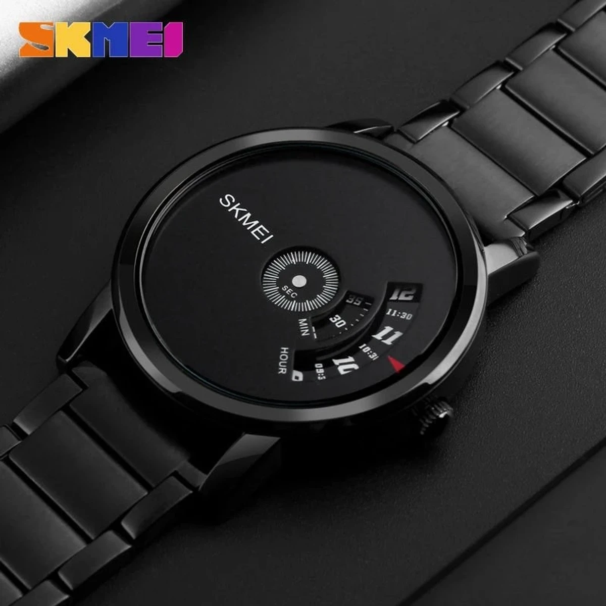SKMEI WATCH MODEL 1260 Stainless Steel Watch For Men – Full Black Colour Watch -
