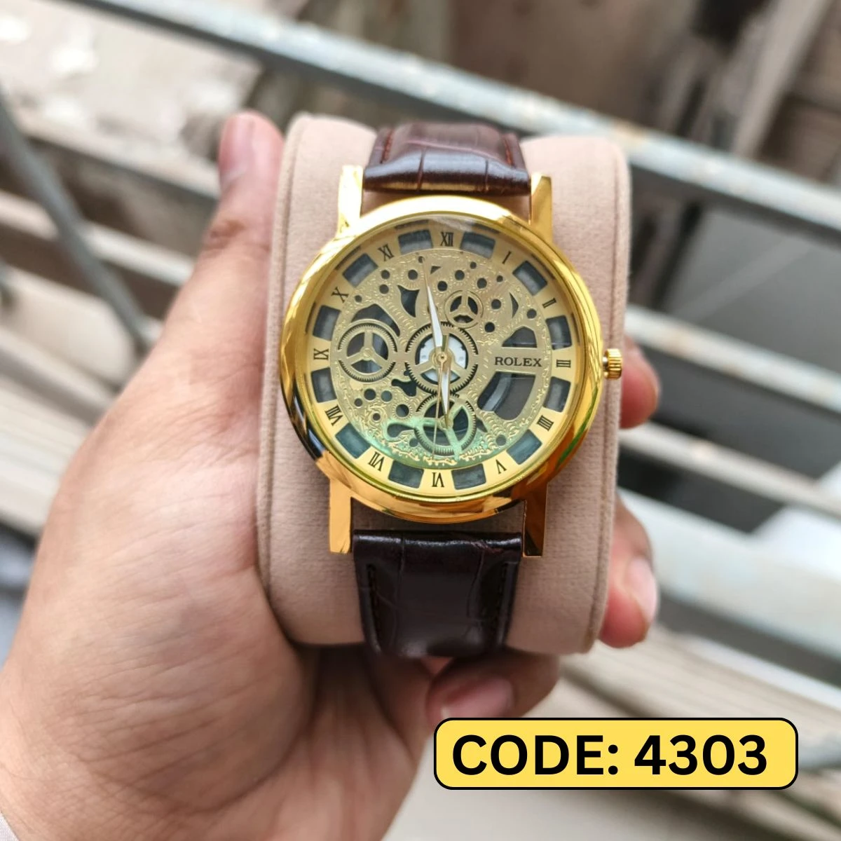 Luxury Skeleton Dial Men’s Watch - স্টাইলিশ স্কেলেটন ডায়াল মেন্স ওয়াচ  + এক পিস ব্যাটারি ফ্রি