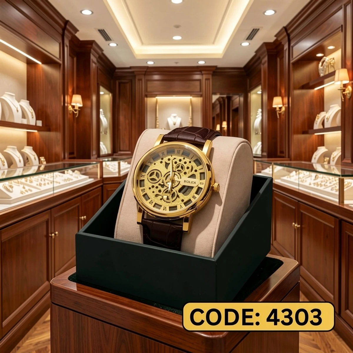 Luxury Skeleton Dial Men’s Watch - স্টাইলিশ স্কেলেটন ডায়াল মেন্স ওয়াচ  + এক পিস ব্যাটারি ফ্রি