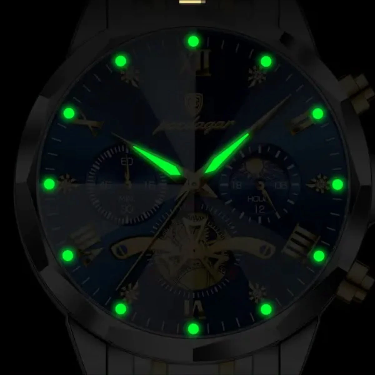 POEDAGAR WATCH MODEL 3030 Toton Ar Dial Black Colour Watch For Man + এক পিস ব্যাটারি ফ্রি।