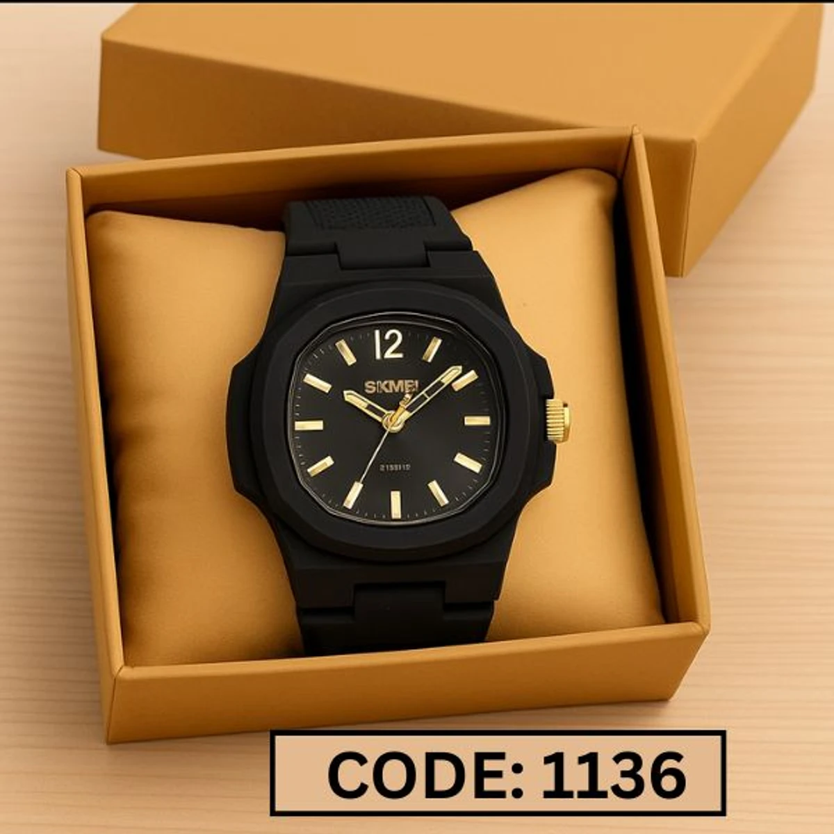 SKMEI Model 1717 Watch Retro Silicone Band Casual Analog Quartz Model 1717 skmei Colour black & golden dial