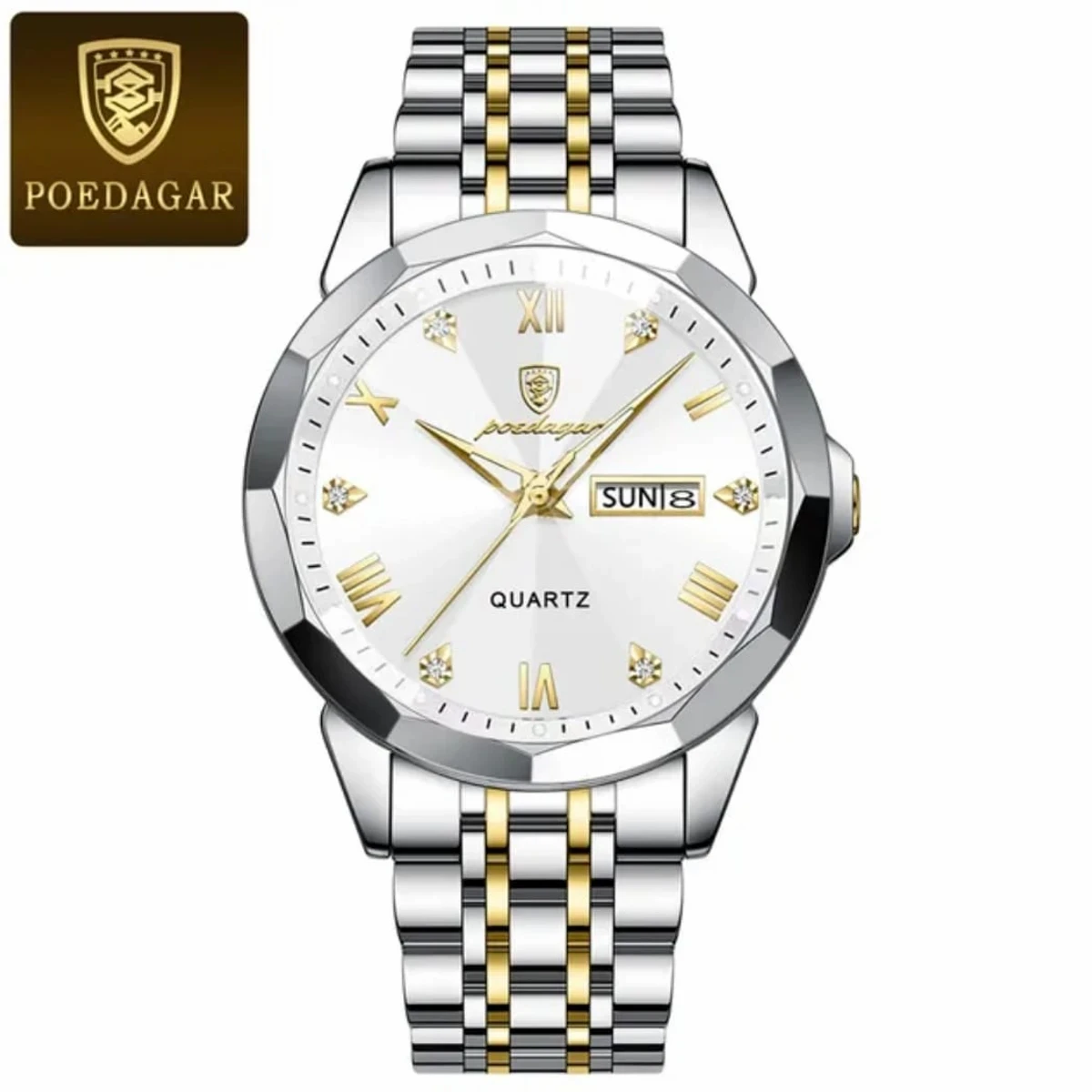 Luxury Men Watches Poydagor Model 810 Toton Ar Dial White  Colour  Watch