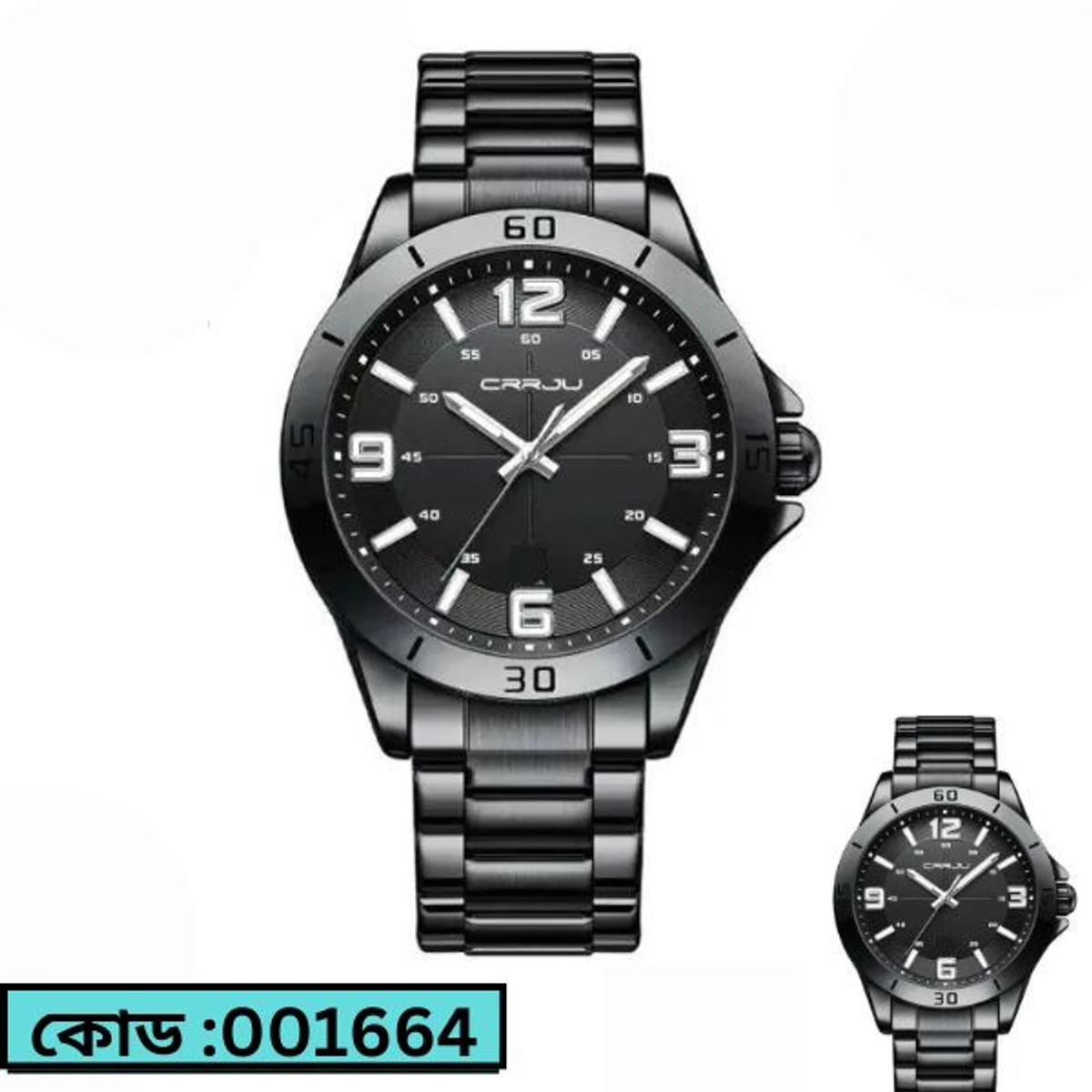 CRRJU MODEL 5003 Man’s Premium Quality Watch Full Black Cooler Man Watch