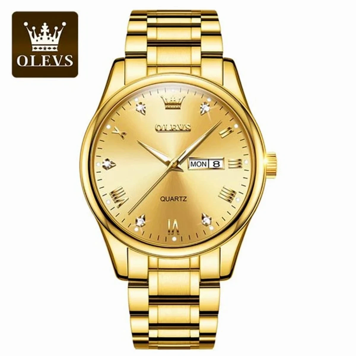 Top Brand OLEVS 5563 MODEL FULL GOLDEN COLOUR WATCH FOR MAN