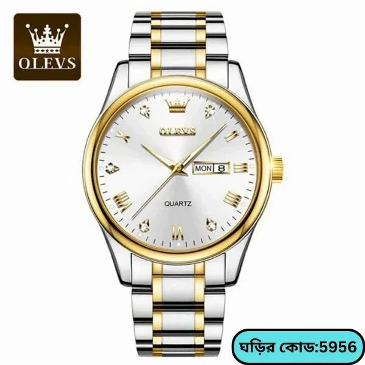 OLEVS MODEL 5563 TOP BRAND OLEVS MENS CLASSIC QUARTZ STAINLESS STEEL WATCH OLEVS MAN 5563 TOTON AR WHITE DIAL