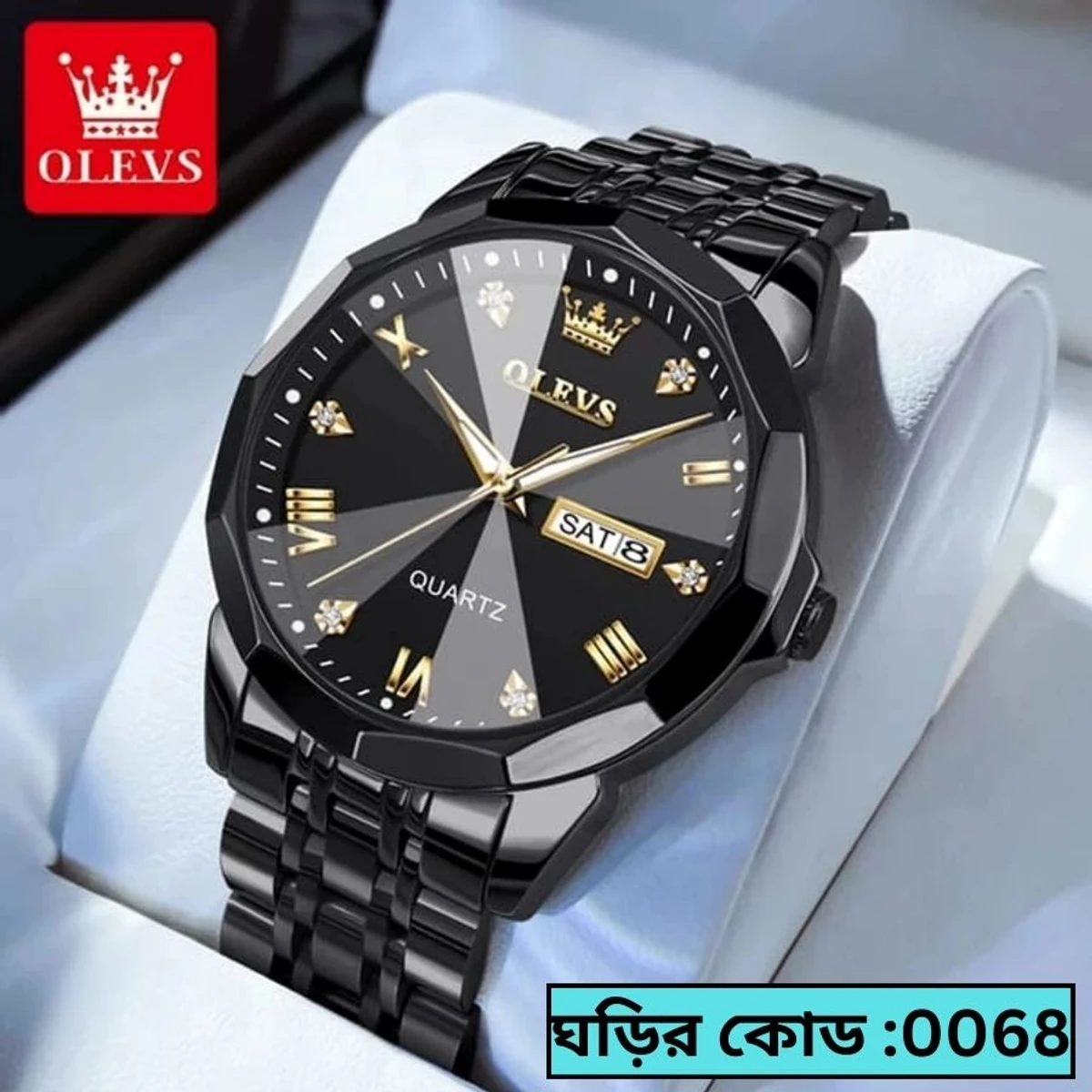 OLEVS MODEL 9931 Watch for Men Stainless Steel  Watches - 9941 FULL BLACK- MAN  WATCH