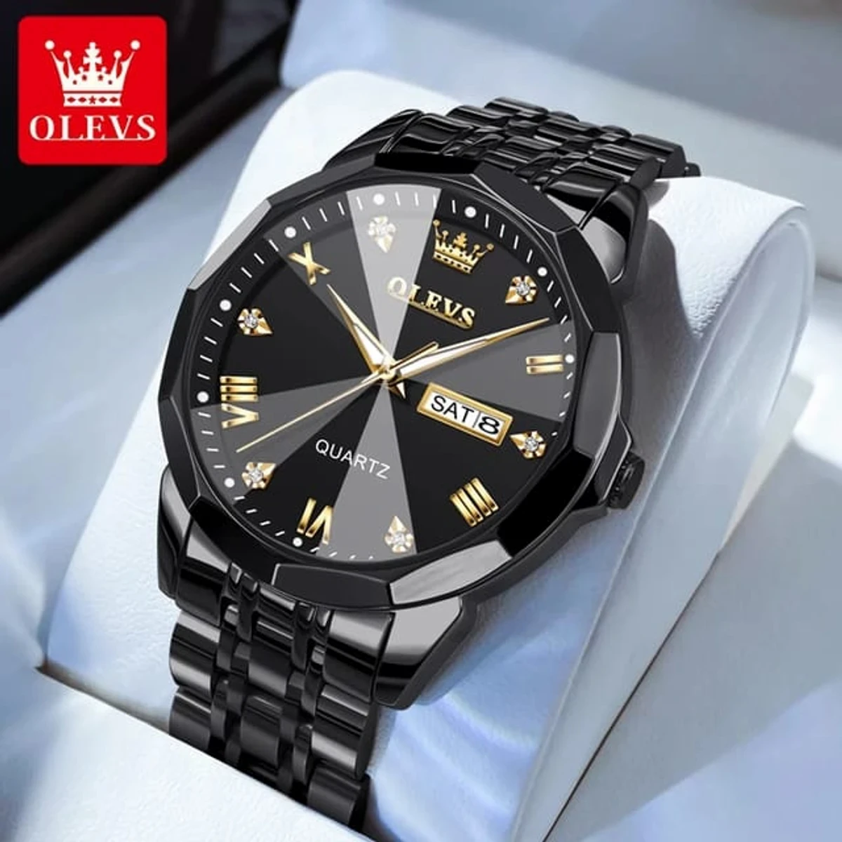 OLEVS MODEL 9931 Watch for Men Stainless Steel  Watches - 9941 FULL BLACK- MAN  WATCH