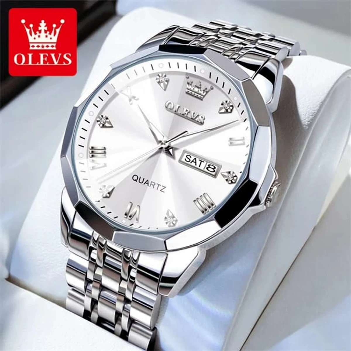 OLEVS MODEL 9931 Watch for Men Stainless Steel Watches - 9941 FULL SILVER COOLER WATCH- MAN  WATCH