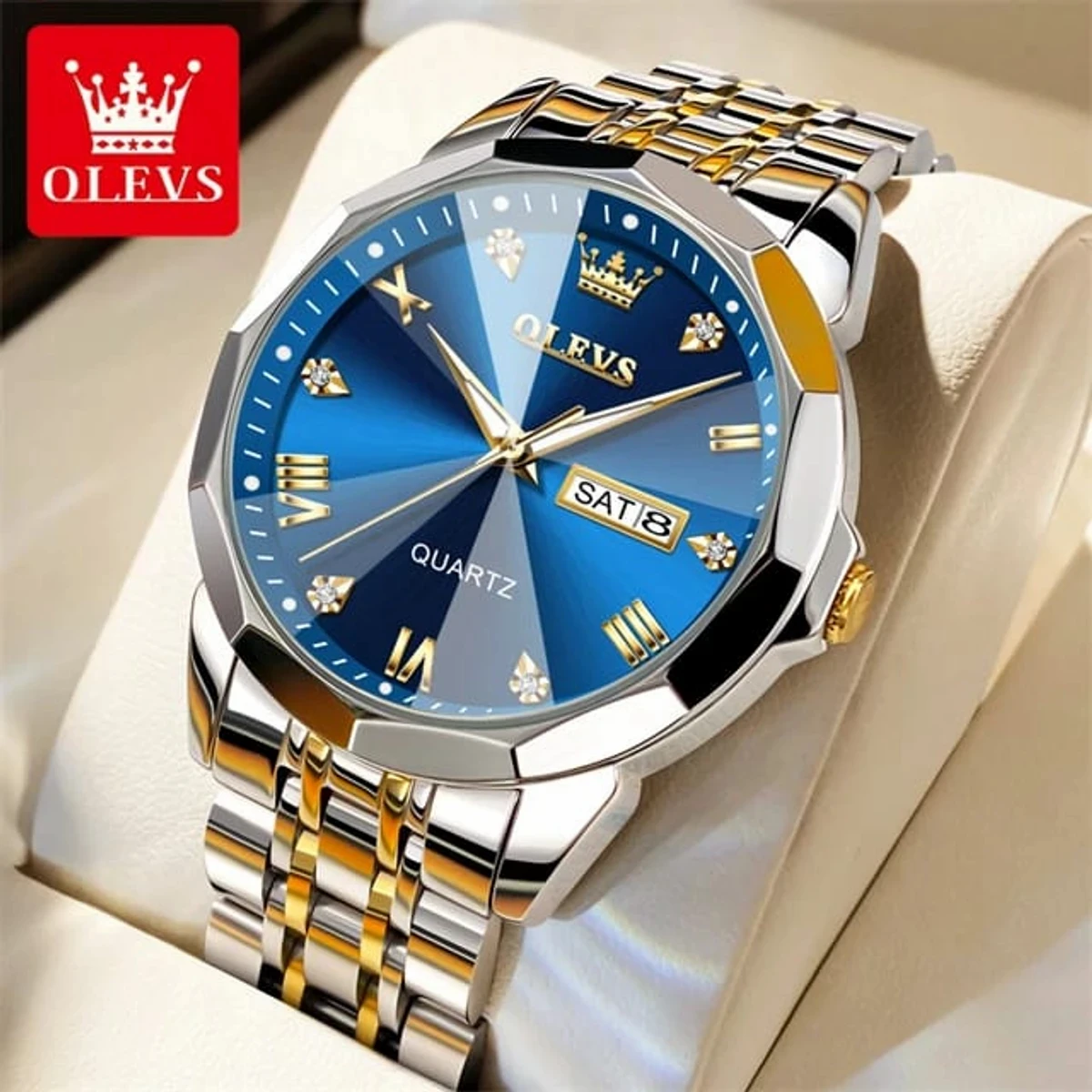 OLEVS MODEL 9931 Watch for Men Stainless Steel  Watches - 9941 TOTON AR DIAL BLUE- MAN  WATCH