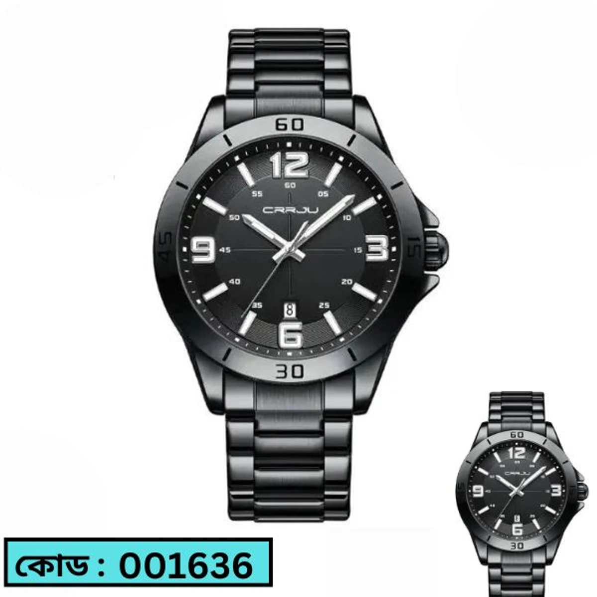 CRRJU MODEL 5003 Man’s Premium Quality Watch Full Black Cooler Man Watch date shoho