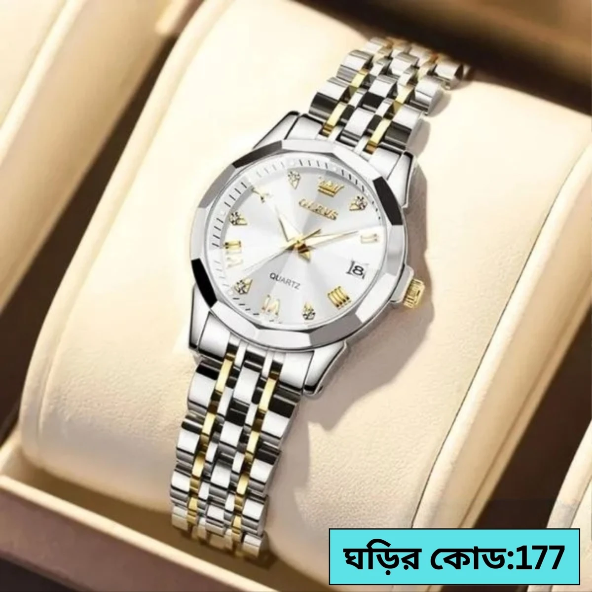 OLEVS MODEL 9931 WOMEN WATCH TOTON DIAL WHITE COLOUR WATCH FOR LADIS