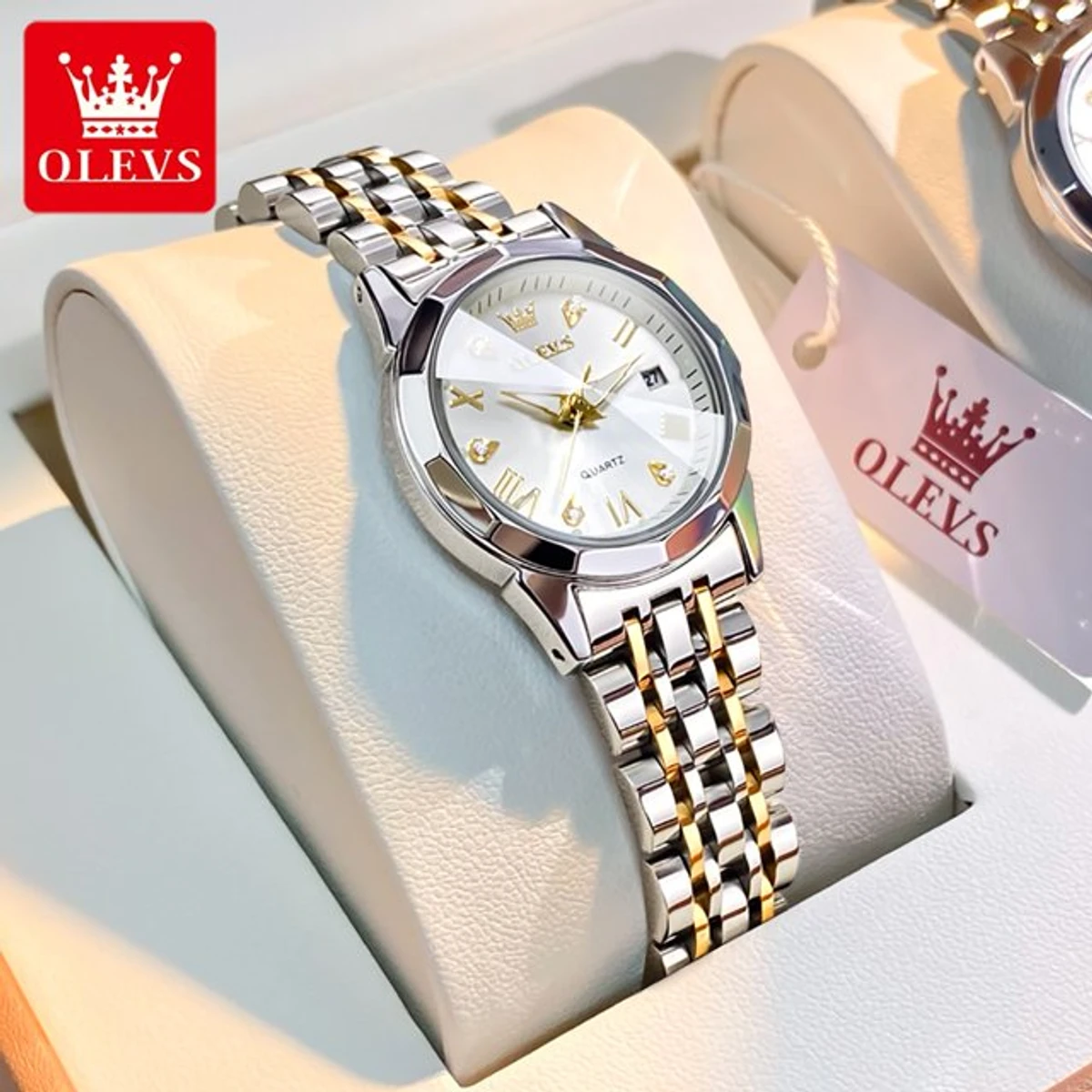 OLEVS MODEL 9931 Watch for Men Stainless Steel Watches - 9941 TOTON AR DIAL WHITE WOMEN