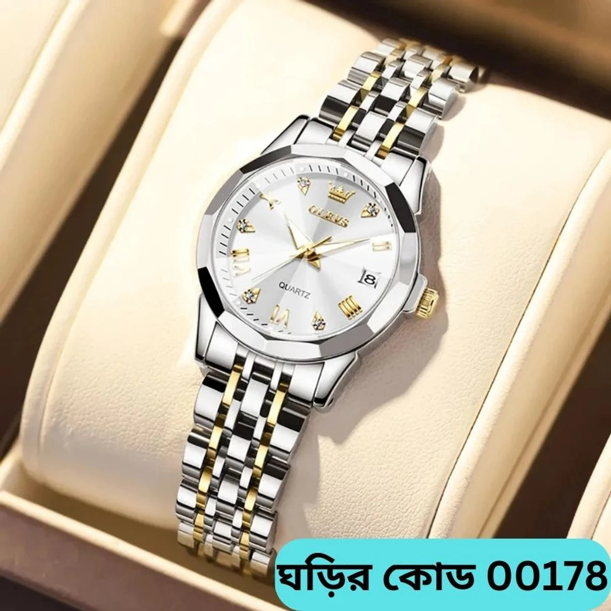 OLEVS MODEL 9931 Watch for Men Stainless Steel Watches - 9941 TOTON AR DIAL WHITE WOMEN