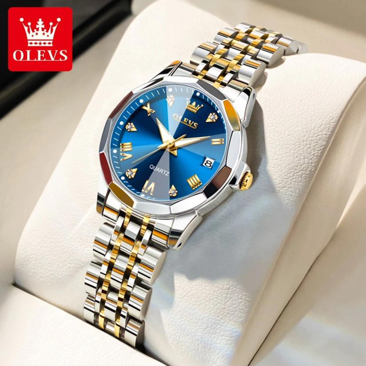 OLEVS MODEL 9931 Watch for Men Stainless Steel Watches - 9941 TOTON AR DIAL BLUE WOMEN