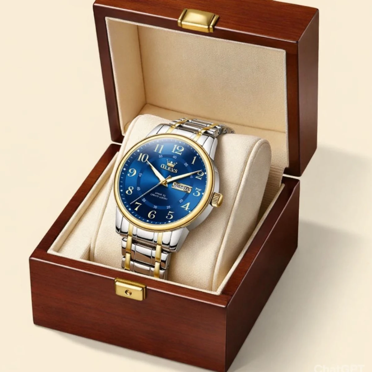 OLEVS MODEL 2891 Watch for Men Stainless Steel Watches - 2891 TOTON AR DIAL BLUE COOLER - MAN WATCH