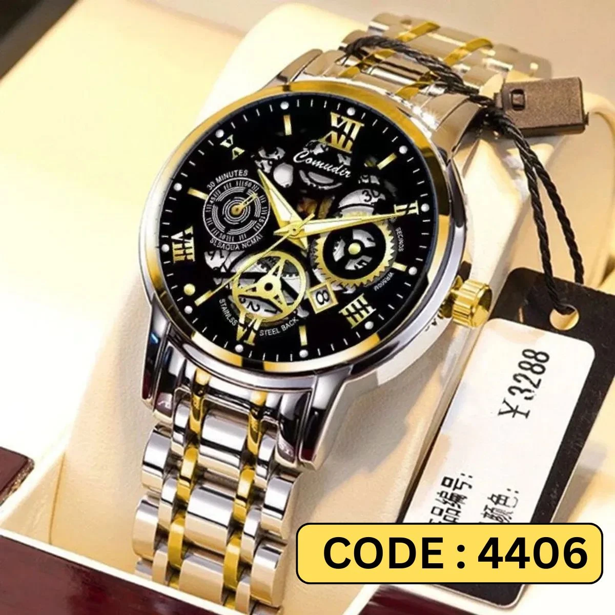 Luxury Watch Model 101 Toton Ar Dial Black Colour Watch For Man + এক পিস ব্যাটারি ফ্রি।