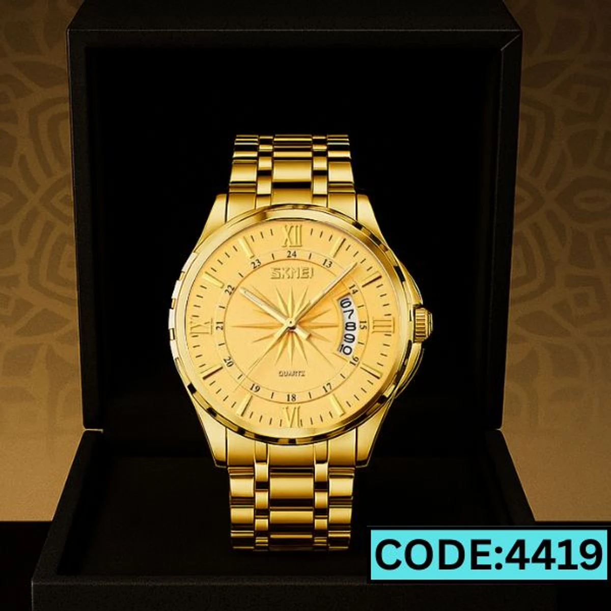 SKMEI WATCH MODEL 9069 FULL GOLDEN COLOUR WATCH FOR MAN