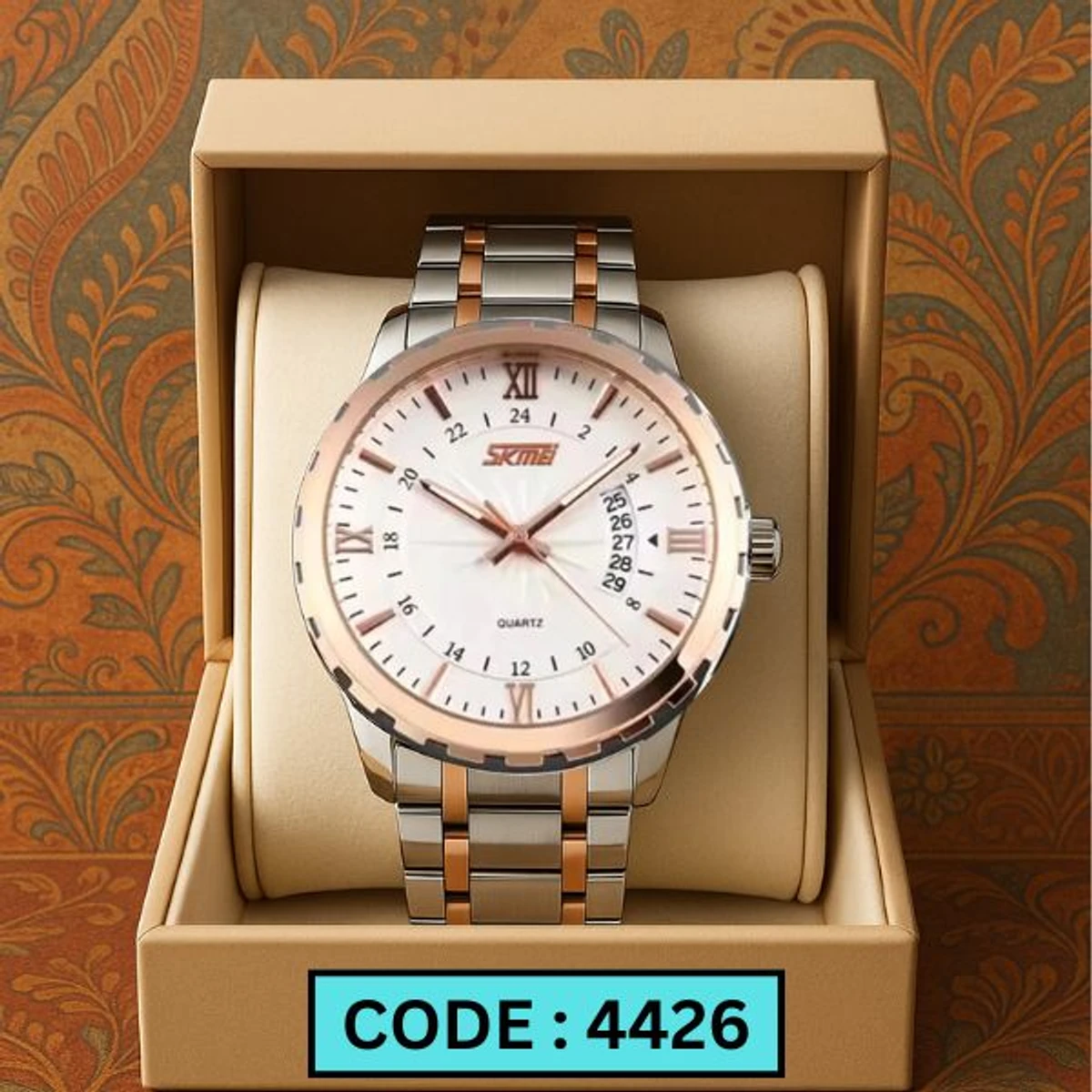 SKMEI WATCH MODEL 9069 TOTON AR DIAL ROSE WHITE COLOUR WATCH FOR MAN