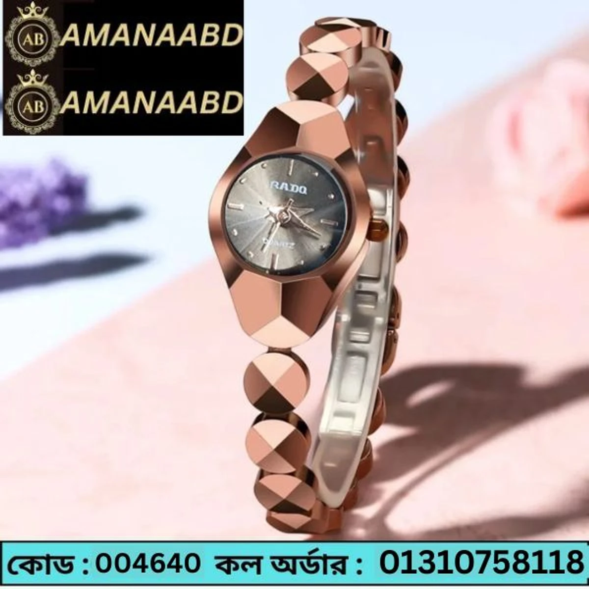 Ladis Watch Rado Rose Golden Colour Watch Ladis
