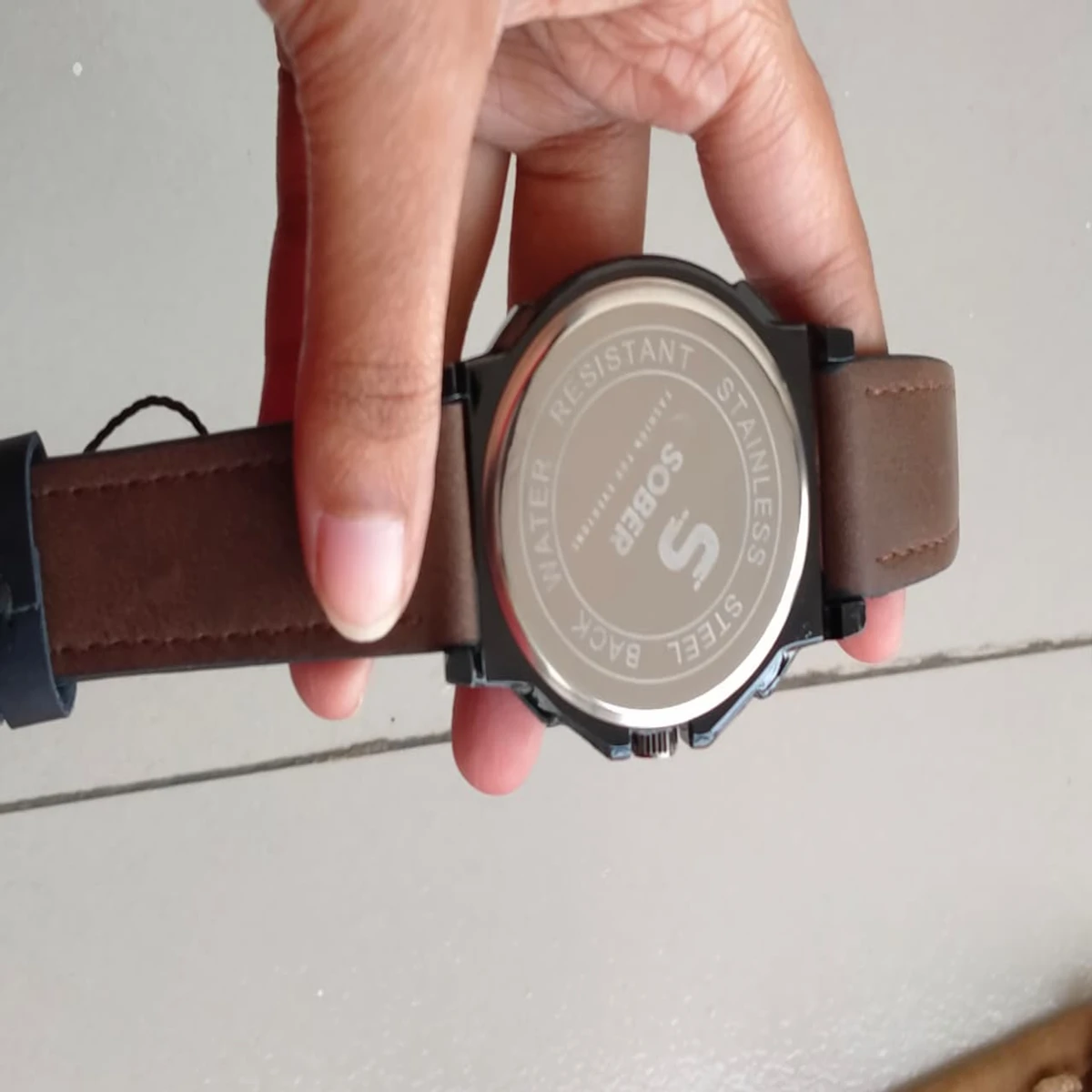 Sober Watch Model 990 Premium Watch Belt Coffee Dial Black Colour Watch For Man