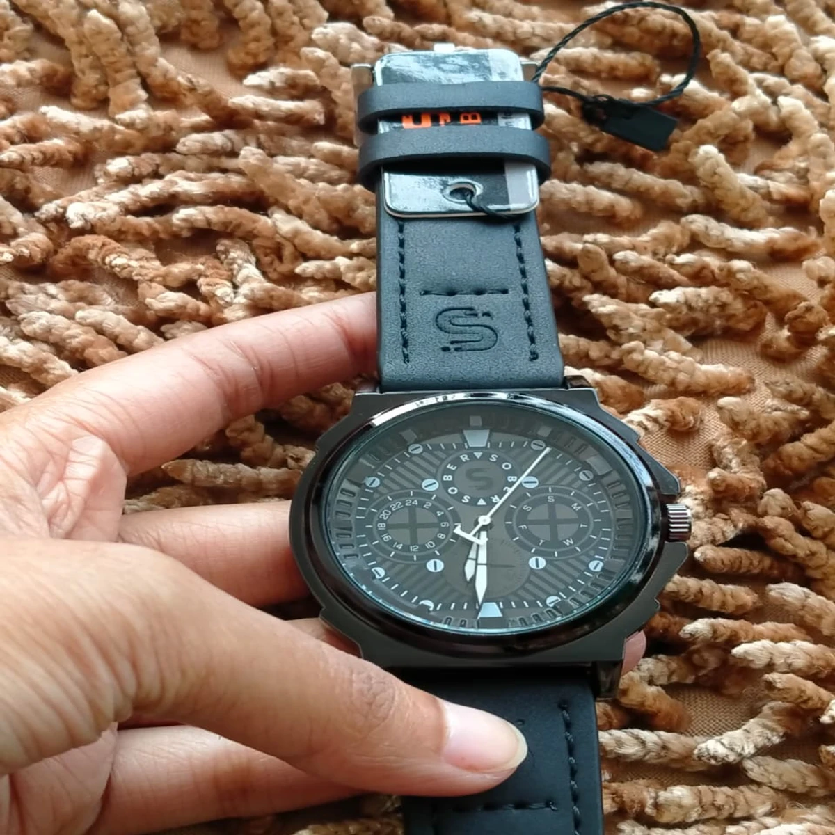 Sober Watch Model 990 Premium Watch Belt Black Dial Black Colour Watch For Man