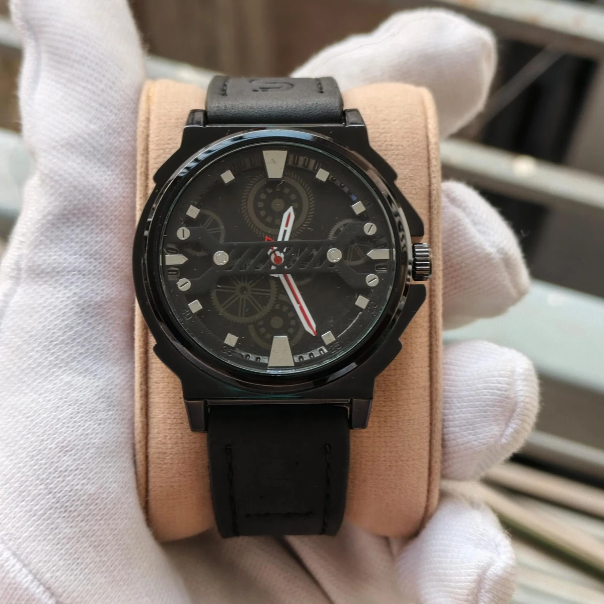 Sober Watch Model 980 Premium Watch Belt Black  Dial Black Colour Watch For Man