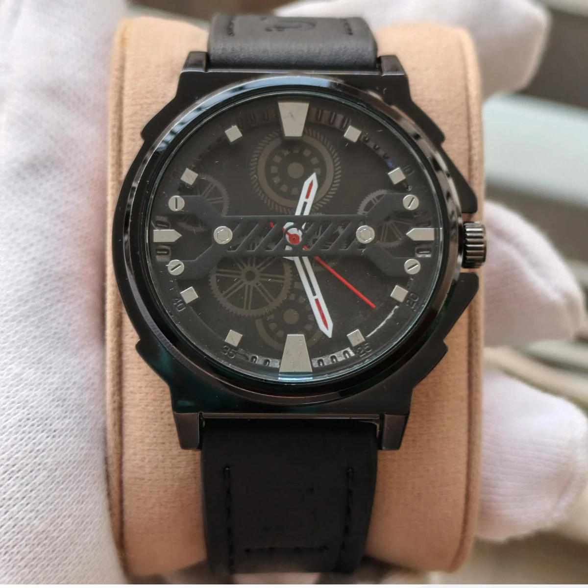 Sober Watch Model 980 Premium Watch Belt Black  Dial Black Colour Watch For Man