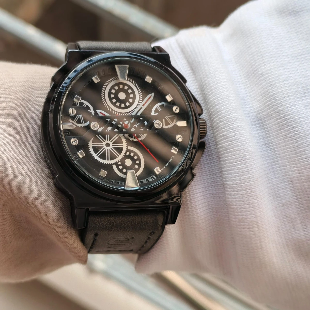 Sober Watch Model 980 Premium Watch Belt Ash Dial Black Colour Watch For Man