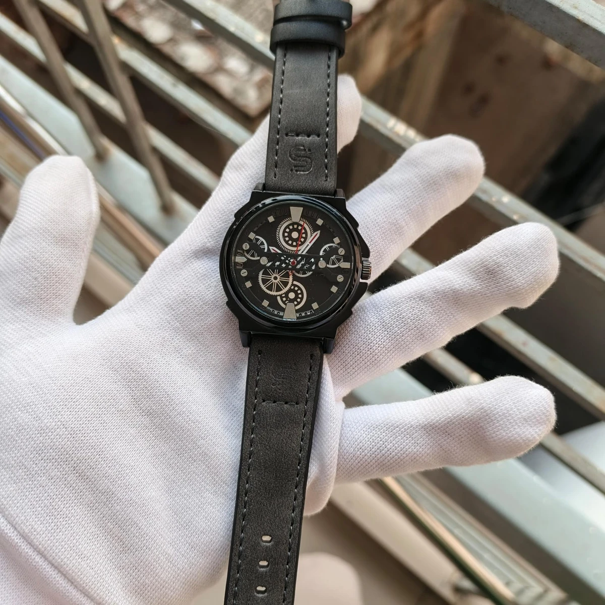 Sober Watch Model 980 Premium Watch Belt Ash Dial Black Colour Watch For Man