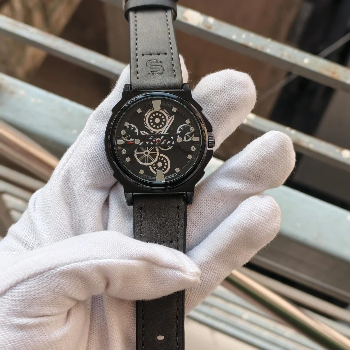 Sober Watch Model 980 Premium Watch Belt Ash Dial Black Colour Watch For Man