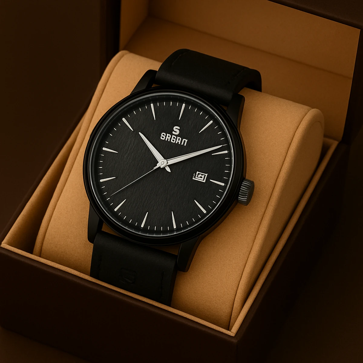 Sober Watch Model 960 Premium Watch Belt Black  Dial Black  Colour Watch For Man