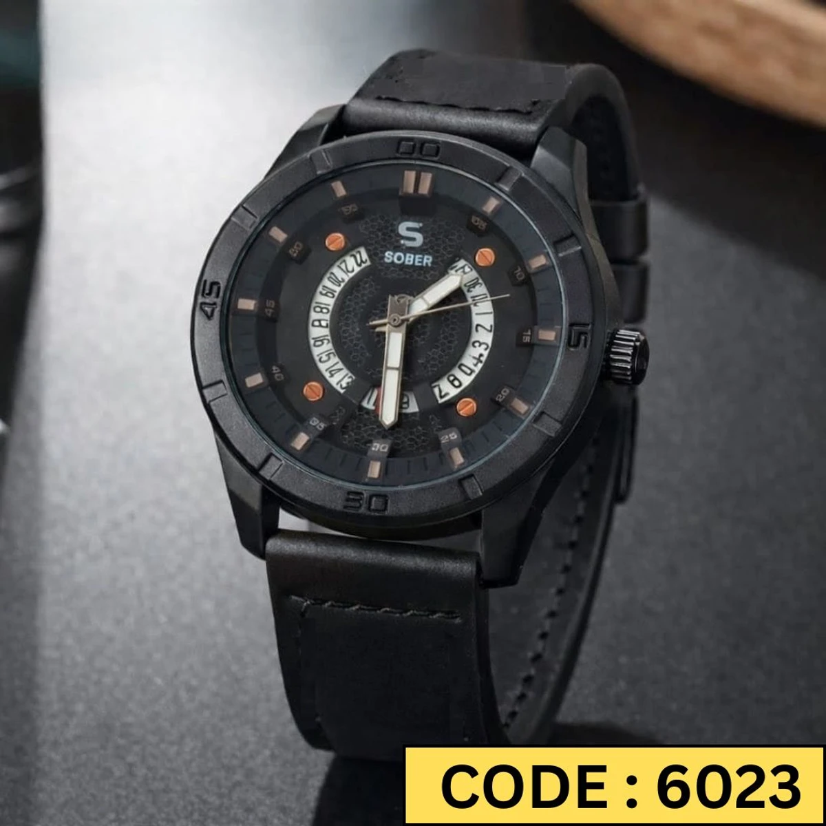 Sober Watch Model 995 Premium Watch Full Black Colour Watch For Man