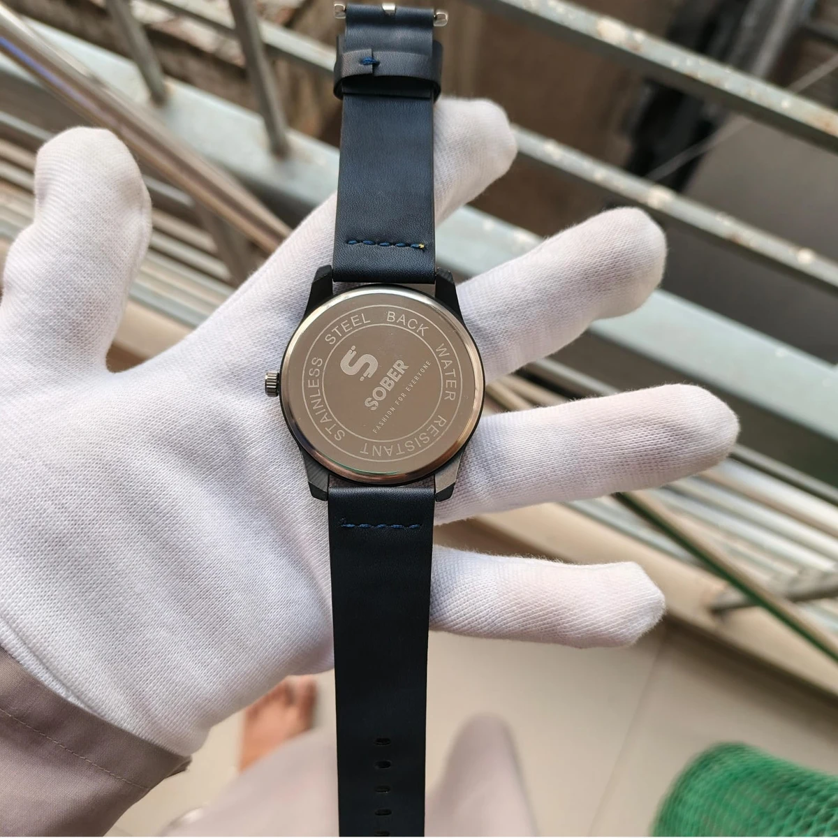 Sober Watch Model 995 Premium Watch Belt Blue Dial Black Colour Watch For Man