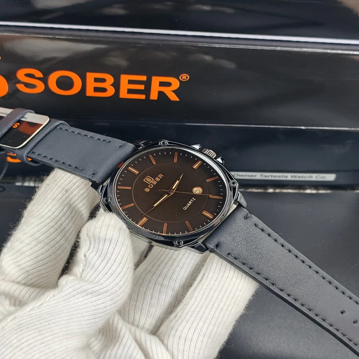 Sober Watch Model 985 Premium Watch Belt Black Dial Black Colour Watch For Man